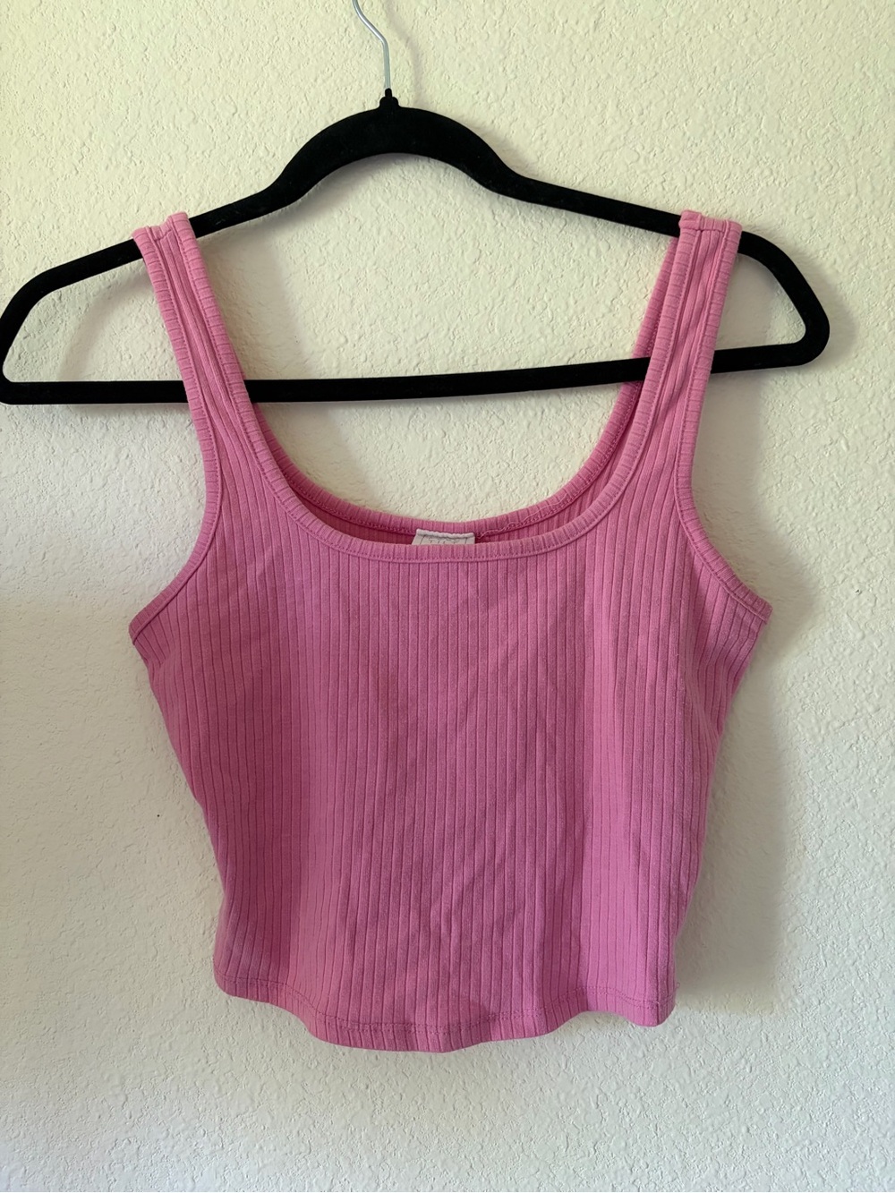 Full Tilt Pink Ribbed Tank Top - Scoop Neck Sleeveless Crop